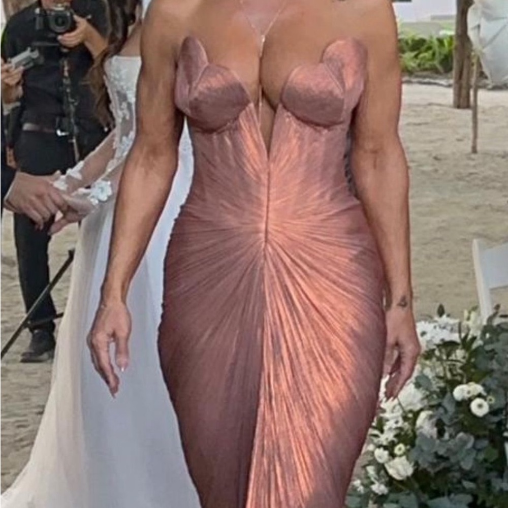 Maria Lucia Hohan Elegant Pink Copper Evening Gown